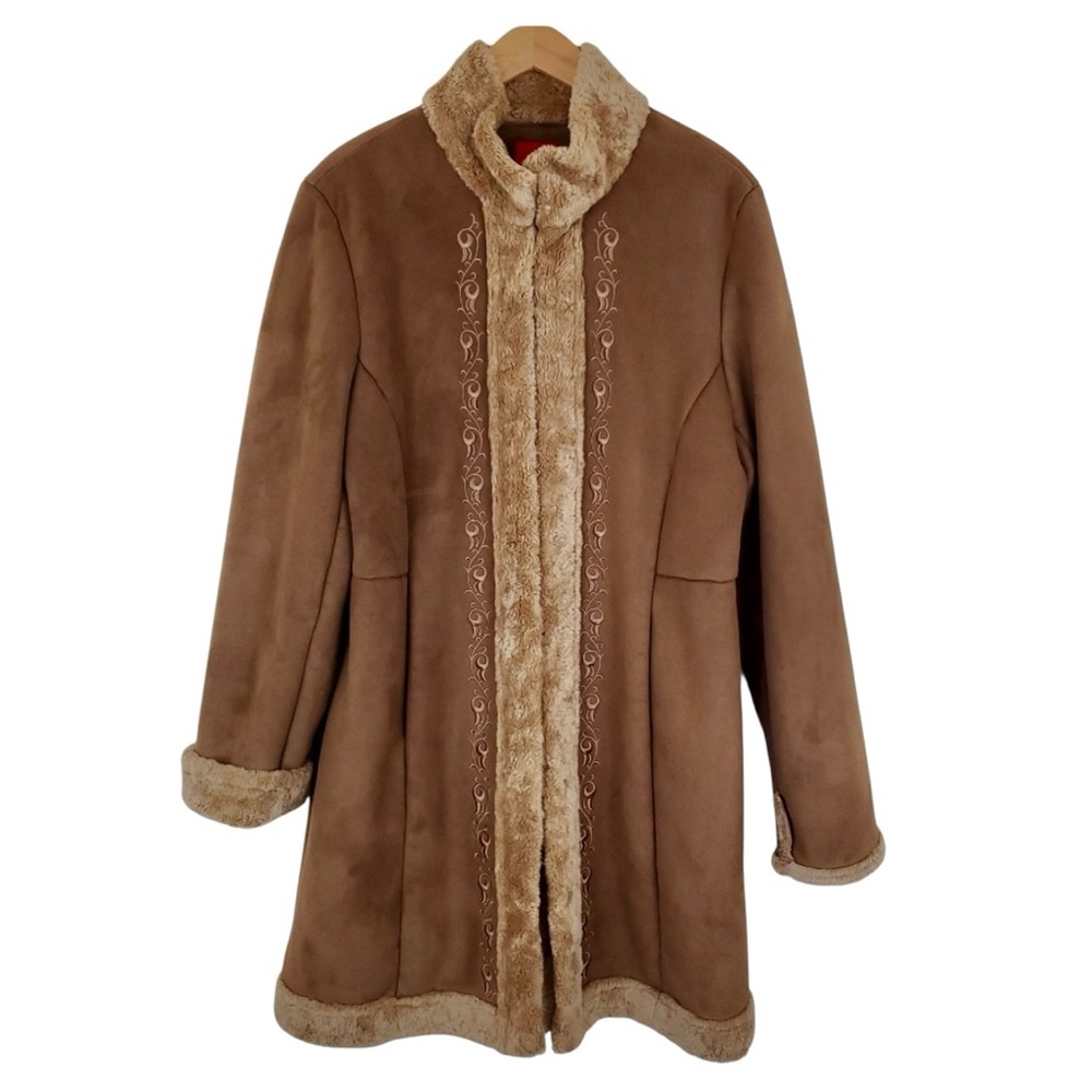 VNTG Espirit Unique 90s Penny Lane Faux Suede & Fur Coat
